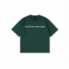 Graphic text t-shirt with “how tf we feelin baby” quote print