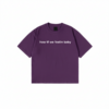 Graphic text t-shirt with “how tf we feelin baby” quote print