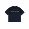 Graphic text t-shirt with “how tf we feelin baby” quote print