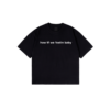 Graphic text t-shirt with “how tf we feelin baby” quote print