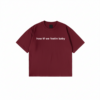 Graphic text t-shirt with “how tf we feelin baby” quote print